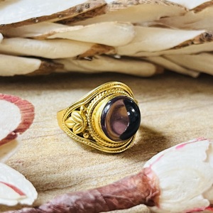 New Arrival Amethyst <b>Rings</b> Boho Brass <b>Rings</b> Women 18k <b>Gold</b> Plated Tribal <b>Cocktail</b> Jewelry Ethnic Statement <b>Ring</b> For Wholesale - Product Image 6