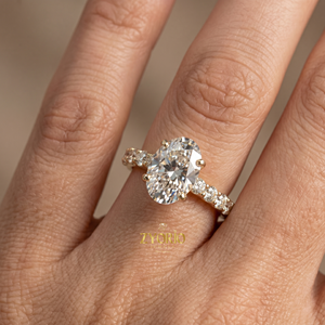 Oval Cut Engagement <b>Ring</b> in 925 Sterling <b>Silver</b> Vintage Inspired Diamond <b>Wedding</b> <b>Ring</b> for <b>Women</b> - Product Image 2