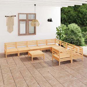 Set da salotto da 10 pezzi in pineta tinta unita per uso giardino esterno - Product Image 1