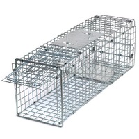 Piège à cage métallique robuste et sans cruauté pour attraper des animaux vivants, pour usage intérieur, pour attraper des lapins, des marmottes, des écureuils, des ratons laveurs, des rats