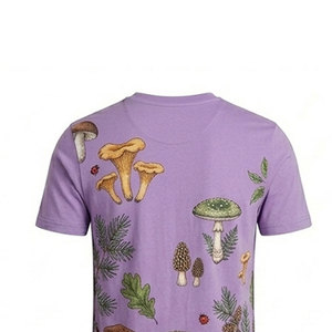 Comfortable <b>Mushroom</b> Pattern Mens Short Sleeve T <b>Shirt</b> Regular Fit O-Neck Casual Cotton Jersey Print Design - Product Image 4