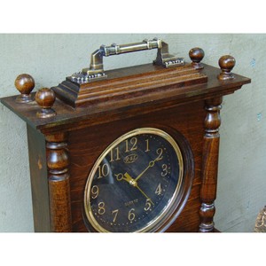 Traditional Wooden Mantel <b>Clock</b> Quartz Movement Needle Display Battery Operated Hourly <b>Chiming</b> Desk <b>Clock</b> - Product Image 2
