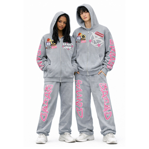 ชุดเซ็ตแทรคสูทผู้หญิงพิมพ์ลายเพชร ชุดฮู้ดดี้ครอปและกางเกงจ็อกเกอร์ 2 ชิ้น สไตล์สตรีทแวร์ ชุดสเวตสูทลายกราฟิก รับสกรีนโลโก้ - Product Image 6