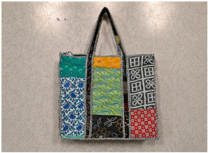 Sac fourre-tout matelassé patchwork coloré de luxe pour femmes, en coton fait main, sac à bandoulière, vente en gros, export, fabricant - Product Image 3