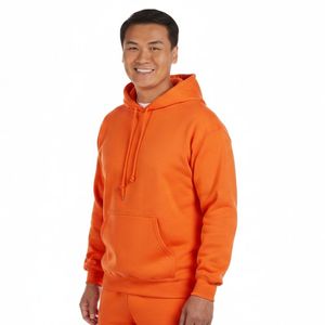 เสื้อฮู้ดดี้ผู้ชายแบบหนา 330 กรัม ผ้าฟลีซเนื้อหนัก ทรงโอเวอร์ไซส์ สำหรับฤดูหนาว แบบถักเรียบ สีพื้น สามารถสั่งทำโลโก้ได้ - Product Image 5
