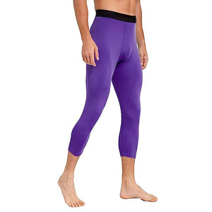 Leggings de Compresión Largos para Hombre Voxstyle Enterprises, Color Morado, Transpirables, Cintura Elástica, Spandex/Nailon 220g, Color Sólido - Product Image 2
