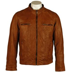 Veste en cuir de motard vintage pour homme, design hivernal, cuir d'agneau personnalisé avec détails matelassés, à prix avantageux - Product Image 6