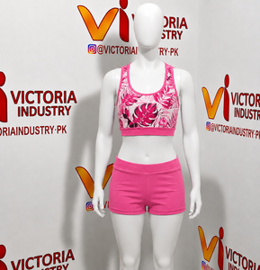 Conjunto Deportivo de 2 Piezas para Mujer, con Sujetador Deportivo y Pantalones Cortos de Poliéster y Spandex, Elástico en 4 Direcciones, Personalizable, para Gimnasio, Fitness y Deportes - Product Image 2
