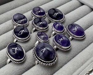 Natural Amethyst Engagement <b>Ring</b> 925 Sterling <b>Silver</b> Plated <b>Adjustable</b> Designer Gemstone <b>Ring</b> Wholesale Manufacturer - Product Image 3