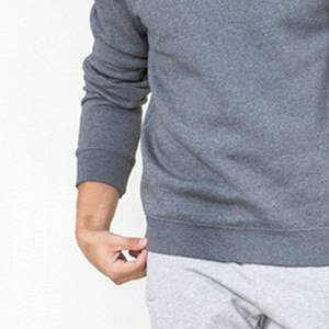 <b>Men's</b> <b>Grey</b> Crew Neck <b>Sweatshirt</b> Regular Fit Knitted Long Sleeve Solid Color Casual Autumn Style 100% Cotton Pullover - Product Image 4