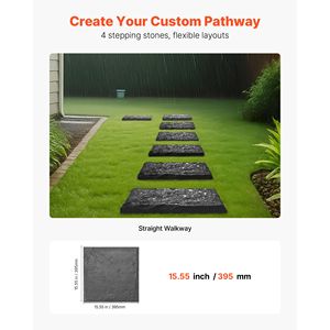 "<b>Paving</b> <b>Stone</b> Stepping Stones 4 Pieces 15.5 X 15.5 in Decorative Weather Resistant Plastic Pathway Pavers" - Product Image 6