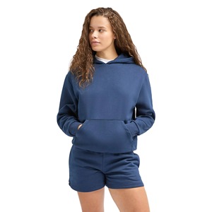 Conjunto de 2 Piezas para Mujer, Sudadera con Capucha y Pantalones Cortos, Color Sólido, Felpa, Corte Holgado, Largo por Encima de la Rodilla, para Primavera/Verano, 100% Algodón, Alta Calidad - Product Image 1