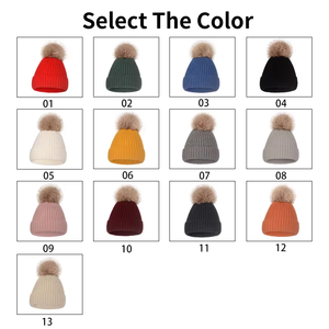 Gorro de Punto con Logotipo Personalizado, Gorros de Invierno de Piel Sintética de Alta Calidad con Pompón para Hombre y Mujer - Product Image 2