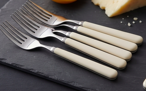 Ensemble de couverts argentés à manche blanc pour une cuisine moderne, les repas quotidiens, les événements, la restauration et les cadeaux - Product Image 2