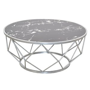 Modern Designer Marble Coffee <b>Table</b> with Handcrafted <b>Iron</b> Frame for Hotel and Villa Projects - Product Image 3