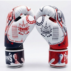 High Quality Twins Sparring Leather Boxing Gloves Cowhide Leather Sanda Kick Boxing Pro Punching Twins Gloves <b>Strap</b> Closure - Product Image 1