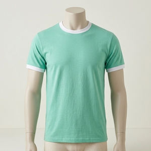 Men Light <b>Weight</b> Breathable Combed Cotton Fabric Solid Color Crew Neck Short Sleeve <b>Blank</b> Design T Shirt Wholesale Price - Product Image 4