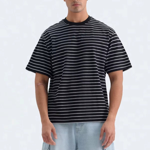 T-shirt oversize pour homme, 100% coton, séchage rapide, respirant, 300g, épaules tombantes, streetwear, vêtements décontractés tendance - Product Image 3