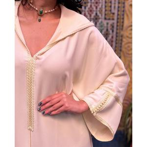 Handmade Wide Dress Featuring Large Sleeves Handmade Silk Buttons Cuffs Small Side Splits Shoulder Seam To Hem - Product Image 4