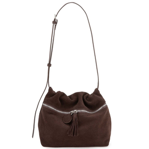 Sac à bandoulière en daim avec fermeture éclair et logo personnalisé, sacs à main, sac sous le bras, sac minimaliste simple pour femmes - Product Image 1