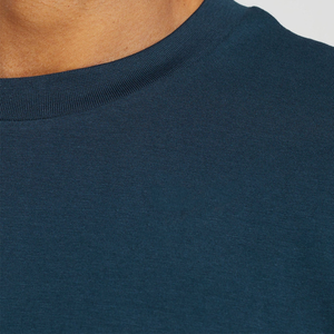<b>Men's</b> <b>Navy</b> <b>Blue</b> Oversized Short Sleeve <b>T</b>-<b>Shirt</b> O-Neck Solid Color Casual Jersey Cotton Fit Wholesale Custom Workout <b>T</b> <b>Shirts</b> - Product Image 5