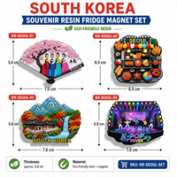 Magnet Kulkas Resin 3D Makanan Jalanan Korea Selatan Seoul Kustom, Suvenir Miniatur Ramah Lingkungan, Dekorasi Rumah Pernikahan Paskah Grosir