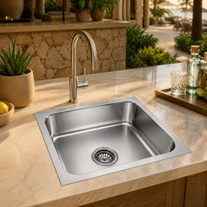 304 Grade Stainless Steel Single Bowl Kitchen Sink <b>Brushed</b> Rectangular Undermount - Product Image 6