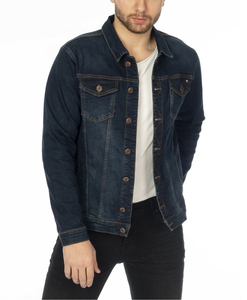 Veste en jean vintage unie pour homme, bleu délavé, coupe ajustée, décontractée, durable, style streetwear, OEM ODM, vente en gros - Product Image 6
