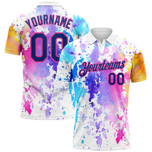 Compre Camisetas Polo Personalizadas para Hombre con Diseño de Llama en Sublimación 3D en Negro, Amarillo y Verde Azulado, MOQ Bajo, Precio Económico, OEM - Product Image 3