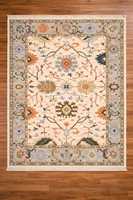 Tapis d'appoint moderne personnalisé de style persan abstrait, noué à la main en laine/soie, à poils ras, antidérapant, adapté aux animaux domestiques, 1 pièce, très durable