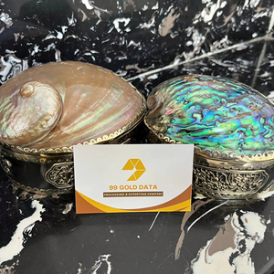 Luxury Iridescent Shell Jewelry <b>Box</b> Handmade Oval Decorative <b>Keepsake</b> Case - Product Image 5