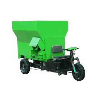 Best-seller Tricycle électrique Distributeur d'aliments pour bétail Épandeur d'aliments Moulin Chariot d'alimentation