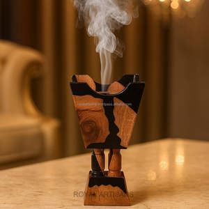 Brûleur Bakhoor en incrustation d'os de luxe avec motif floral, porte-encens fait main pour la décoration intérieure, cadeau Ramadan Eid, aromathérapie - Product Image 5