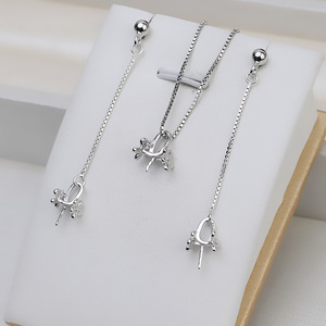 Ensemble de pendentifs en argent S925 personnalisé, papillon AKOYA, amour, fleur, perle, accessoires de bricolage avec plateau vide, pendentifs fins, breloques 1278 - Product Image 4