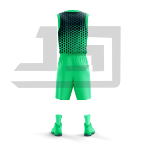 Tenue d'entraînement de basketball personnalisée, maillot et short en polyester respirant, impression par sublimation intégrale, sangle réglable, athlétique - Product Image 3