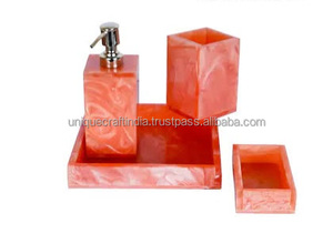 Timeless Grace Classic Handmade Epoxy Resin Bathroom <b>Set</b> Elegant Bath Tray Accessories <b>Soap</b> Dispenser Tumbler Luxury Decor Kit - Product Image 6