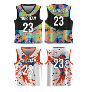 Maillot de basketball personnalisé par sublimation, faible MOQ, ensemble uniforme d'équipe grande taille, tenue de basketball imprimée abstraite, vêtements de sport de haute qualité - Product Image 3