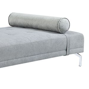 Divano Letto in Velluto Grigio Melange Quenti con Cuscino, Elegante Arredamento per la Casa - Product Image 2