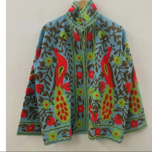 Latest Design Handmade Suzani Jacket Velvet Embroidery Women Short Boho Gypsy <b>Coat</b> Autumn Outerwear Factory Supply Wholesale - Product Image 1