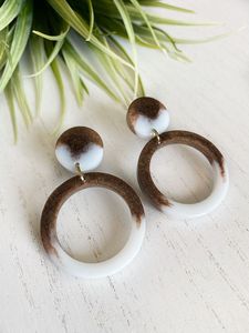 Handmade <b>Resin</b> <b>Craft</b> Irregular Shape Blue Drop Earrings Fashion Statement Dangle Art Collectible Jewelry - Product Image 3