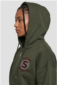 Sweat-shirt à capuche zippé, coupe classique, en polaire, style décontracté, avec logo sur le devant, poche, style hiver, unisexe, polyester/coton, 370g - Product Image 4
