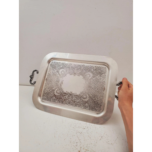 Matte Silver Metal Platter Shape Serving Plated Metal Tray Wedding Restaurant for Food Drinks Fruits <b>Breakfast</b> Supply Decorative - Product Image 6