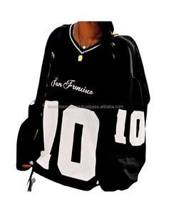 Custom Unisex Breathable 100% Polyester Print Streetwear American Football Jerseys Embroidery Patch Letter Logo Team Uniforms - Product Image 5