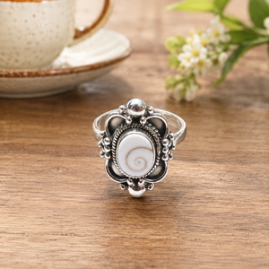 Natural Oval Shiva Eye Shell <b>Ring</b> 925 Sterling <b>Silver</b> Handmade Vintage <b>Statement</b> <b>Ring</b> Rose Gold and Yellow Gold Plated Jewelry - Product Image 6