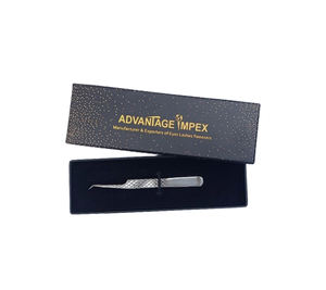 Pinzas para pestañas curvadas de calidad premium, embalaje personalizado, acabado espejo, resistentes al óxido, ligeras, especiales para entrenadores de pestañas. - Product Image 2