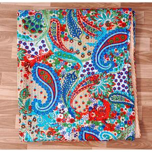 ผ้าห่มคันธาทำมือจากผ้าฝ้ายแท้ 100% พิมพ์ลายดอกไม้ คุณภาพสูงจากอินเดีย ขายดี เป็นมิตรต่อสิ่งแวดล้อม ให้ความรู้สึกสบาย - Product Image 5