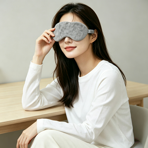 Luxury 100% Cashmere Knitted Sleep <b>Mask</b> Silk Lining Scrunch Strap Custom Embroidery Blackout <b>Eye</b> Cover - Product Image 1