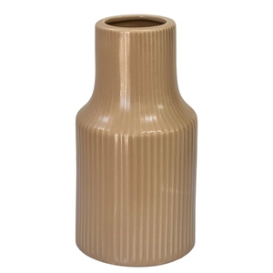 Macetero de diseño moderno hecho a mano, florero de cerámica para flores secas, jarrón decorativo con diseño vertical único, decoración artística para estantería, premium - Product Image 1