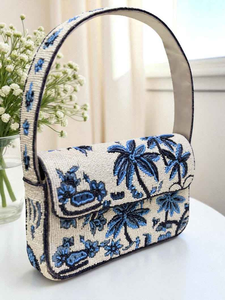 Sac à main décontracté multicolore en perles de verre avec poignée, fait main en Inde, personnalisé, sac baguette par MULTI CRAFT - Product Image 5