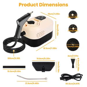 Nettoyeur Vapeur Haute Pression Portable à Affichage Numérique 1500W, Réservoir 1200ML avec 8 Accessoires et 6 Niveaux de Vapeur - Product Image 2